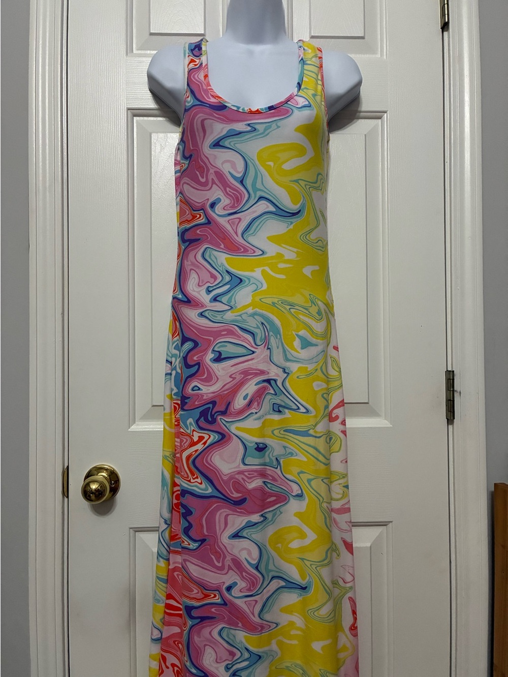 Whimsical swirls maxi dress